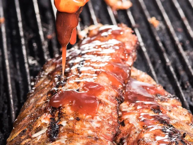 Baby back ribs on the grill